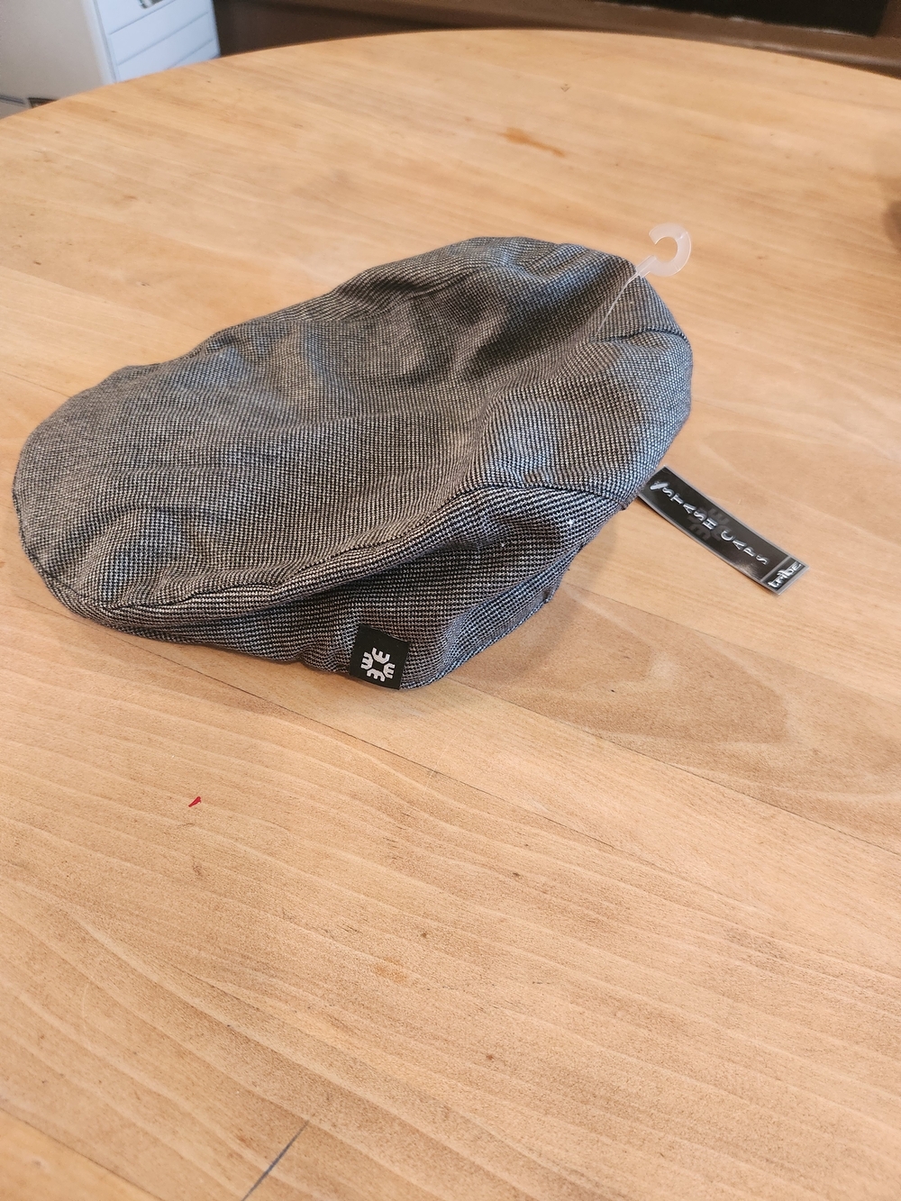 Men's Gray Tweed Flat Cap with Logo